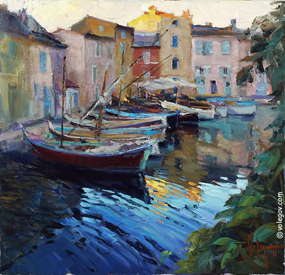 "Martigues. Boats", 60,5x63 сm, oil on canvas. August 2016