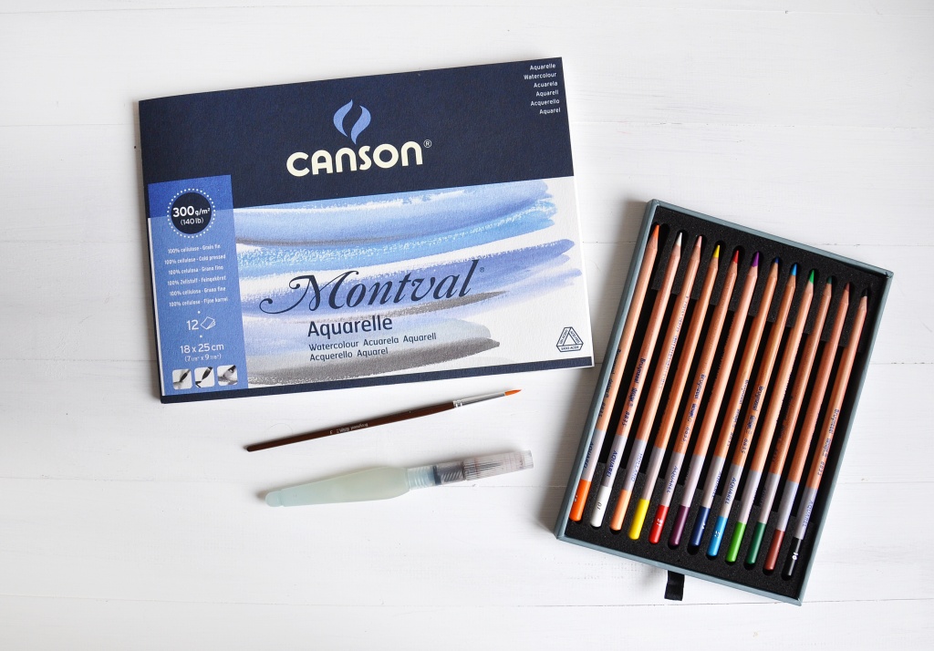 Акварельная бумага Canson Montval + Набор акварельных карандашей Bruynzeel Design