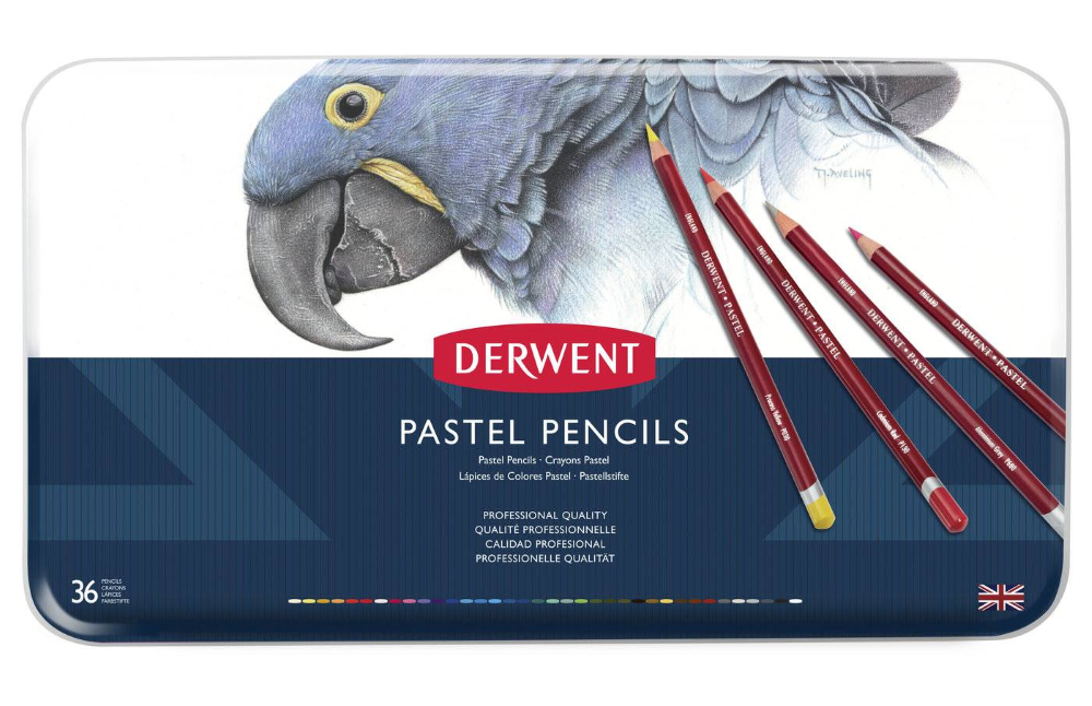 Пастельные карандаши Derwent Pastel 36 цветов в металлической упаковке