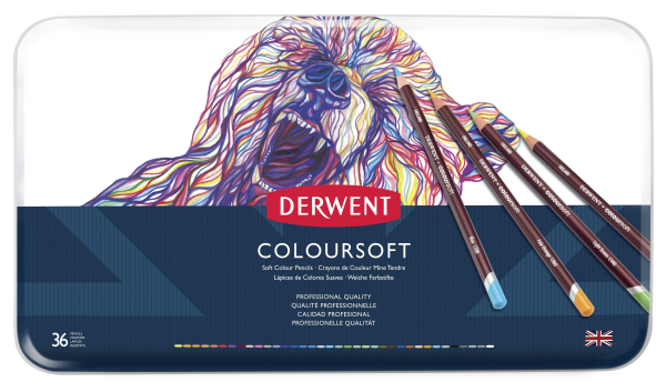 Derwent Coloursoft Pencils 36 tin